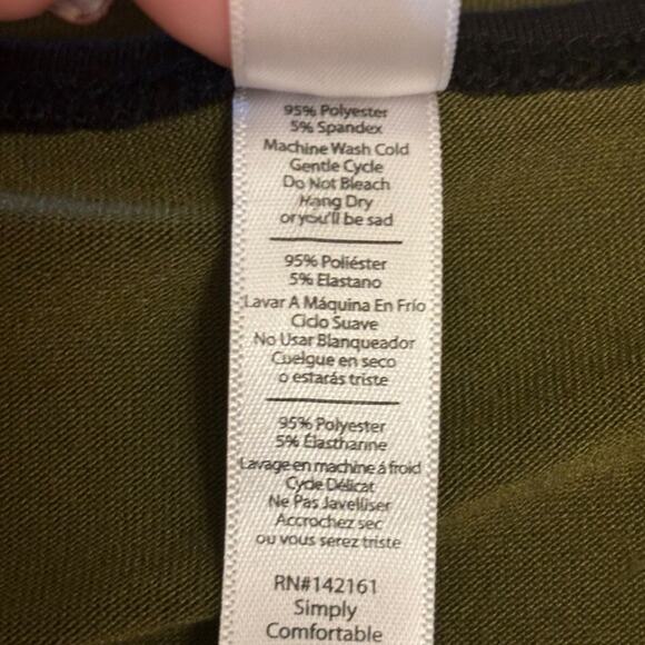 LuLaRoe Women's Perfect Tee Hunter Green w/ Black Stripes-Size XS(2/4) - Picture 5 of 6